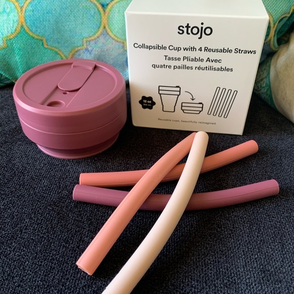 Stojo Collapsible Cup with four Reusable Straws - Picture 2 of 9